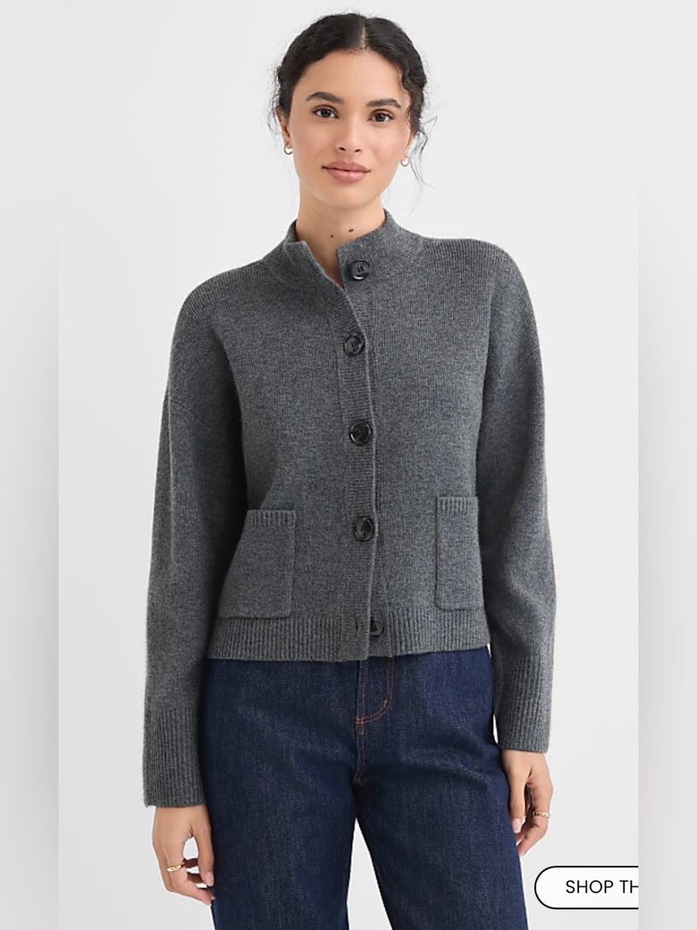 Heathered Mock Neck Sweater Jacket NWT